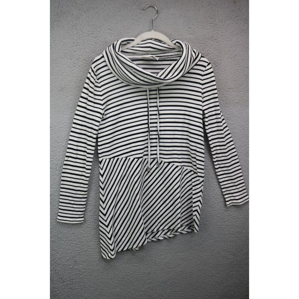 Zenergy by Chico's‎ Cowl Neck Tunic-Size 0 or Small-Striped-Stretchy-Comfy